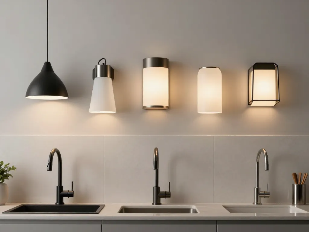 appliques murales cuisine évier différents styles