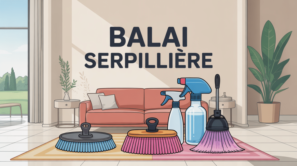 Balai serpillière différents modèles sur sol moderne