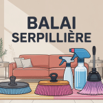 Balai serpillière différents modèles sur sol moderne