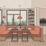 banquette pour cuisine vue globale moderne et conviviale