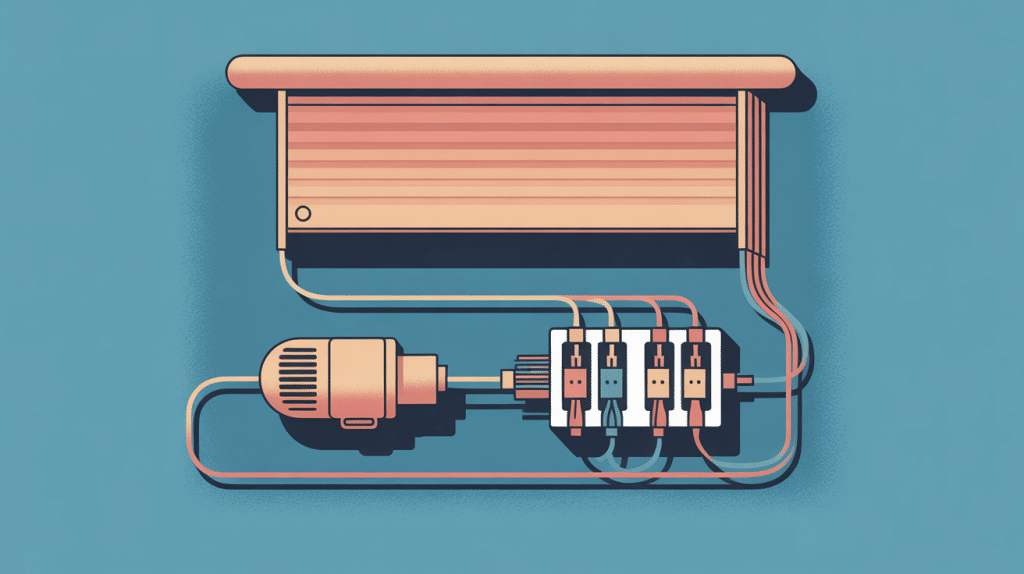 schéma branchement volet roulant Bubendorff 4 fils stylisé