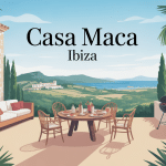 Illustration Casa Maca Ibiza, vue sur Dalt Vila, ambiance méditerranéenne chic