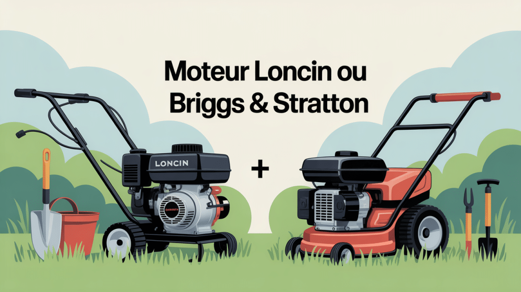 image centrale moteur loncin ou briggs et stratton sur pelouse