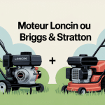 image centrale moteur loncin ou briggs et stratton sur pelouse