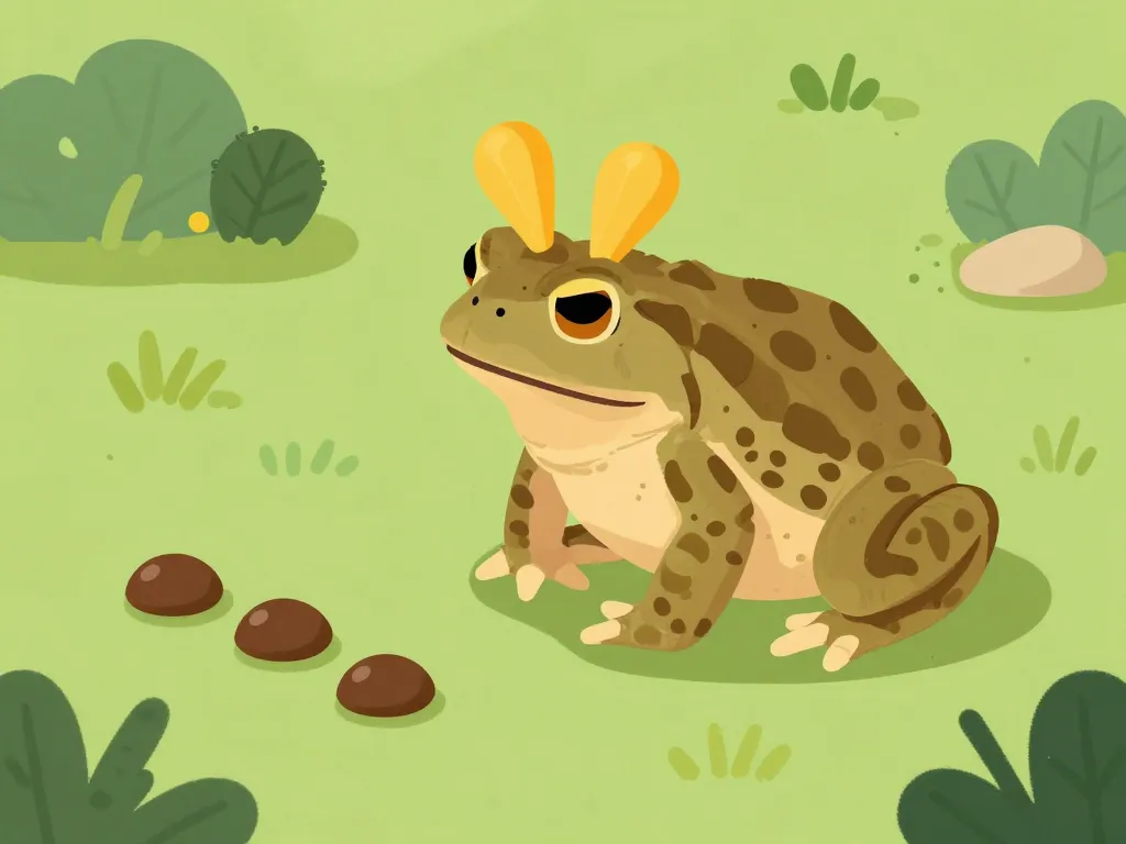 crotte de crapaud et glandes du crapaud illustrées