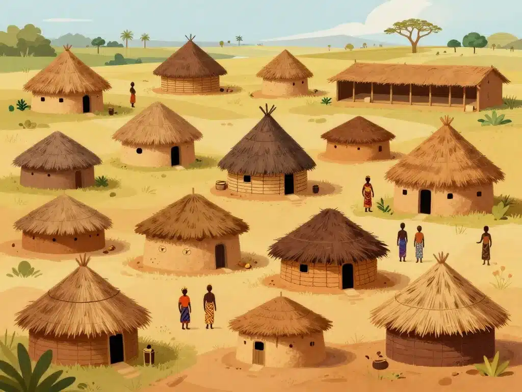 Variété de huttes africaines et identité culturelle