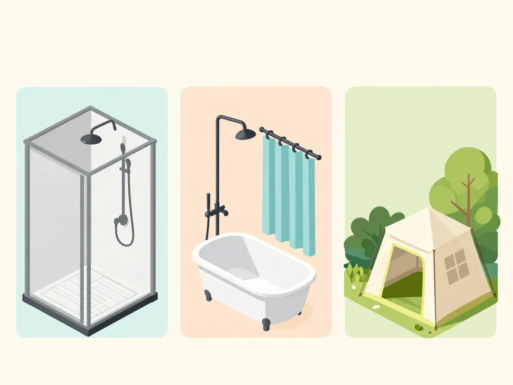 options douche provisoire pendant travaux comparatif visuel