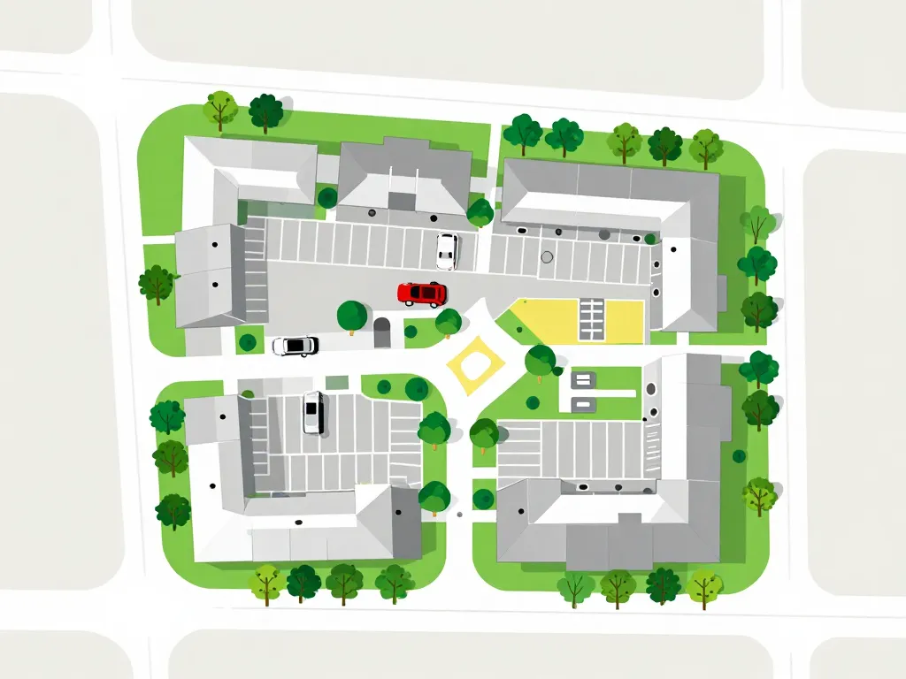 exemple de plan masse illustrant les éléments réglementaires