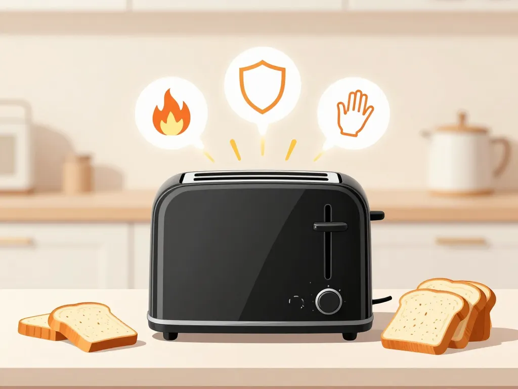 grille pain noir avec icônes caractéristiques