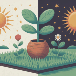 croissance du gazon nuit et jour illustration SEO