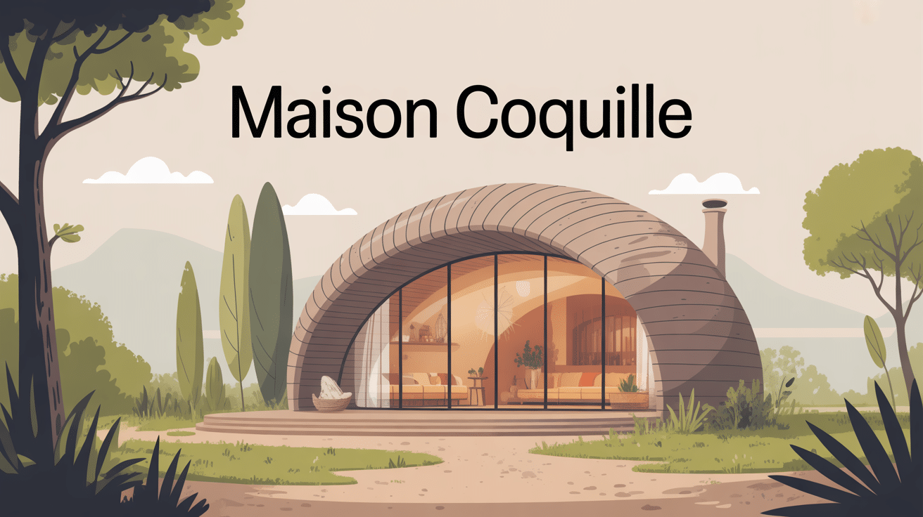 illustration maison coquille moderne enveloppe et cocon