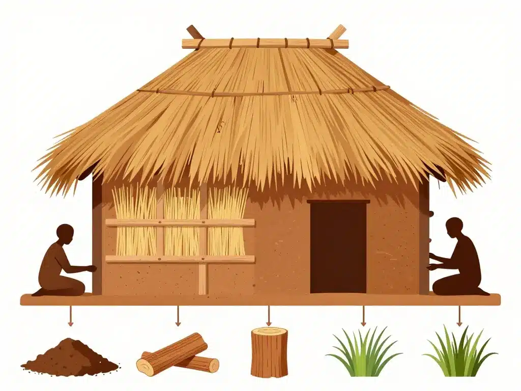 Matériaux et techniques des huttes africaines traditionnelles