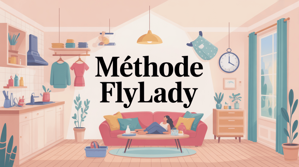 méthode flylady illustration maison rangée et sereine