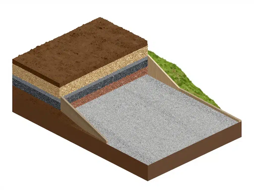 Schéma préparation sol allée carrossable gravier sans stabilisateur