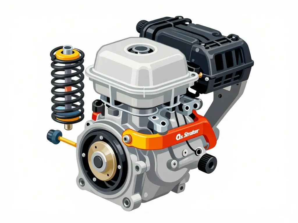 schema montage ressort regulateur briggs stratton emplacement ancrage