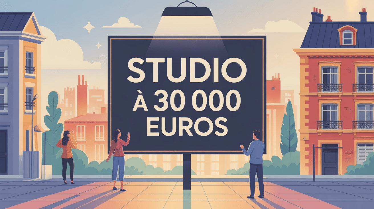 studio à vendre 30 000 euros, image urbaine stylisée