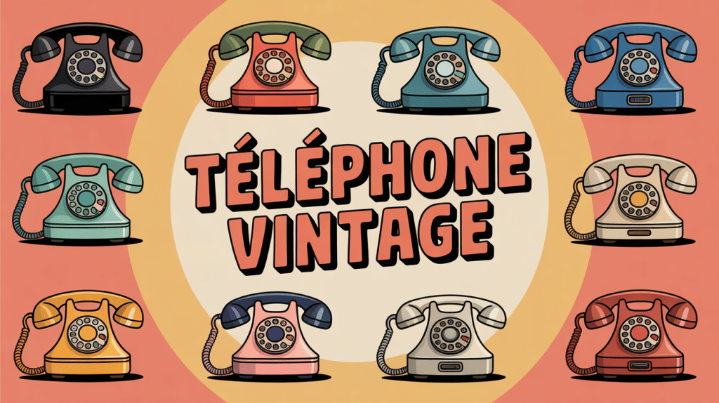 illustration telephone vintage plusieurs modèles