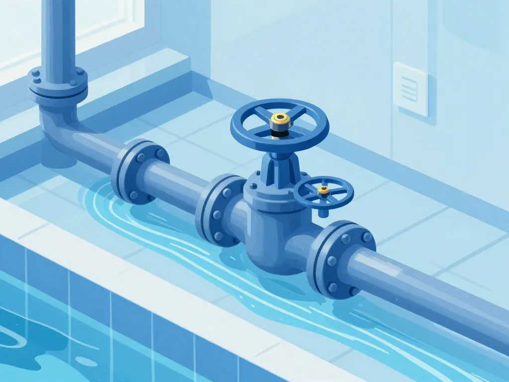 Illustration circuit eau vanne multivoies piscine schéma fonctionnement