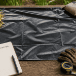 bâche noir agricole déployée avec accessoires