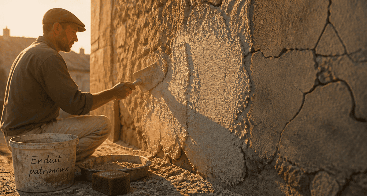 enduit patrimoine application artisan sur mur ancien
