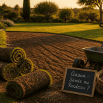 gazon herbe rouleau semis jardin