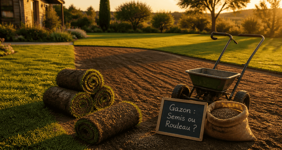 gazon herbe rouleau semis jardin