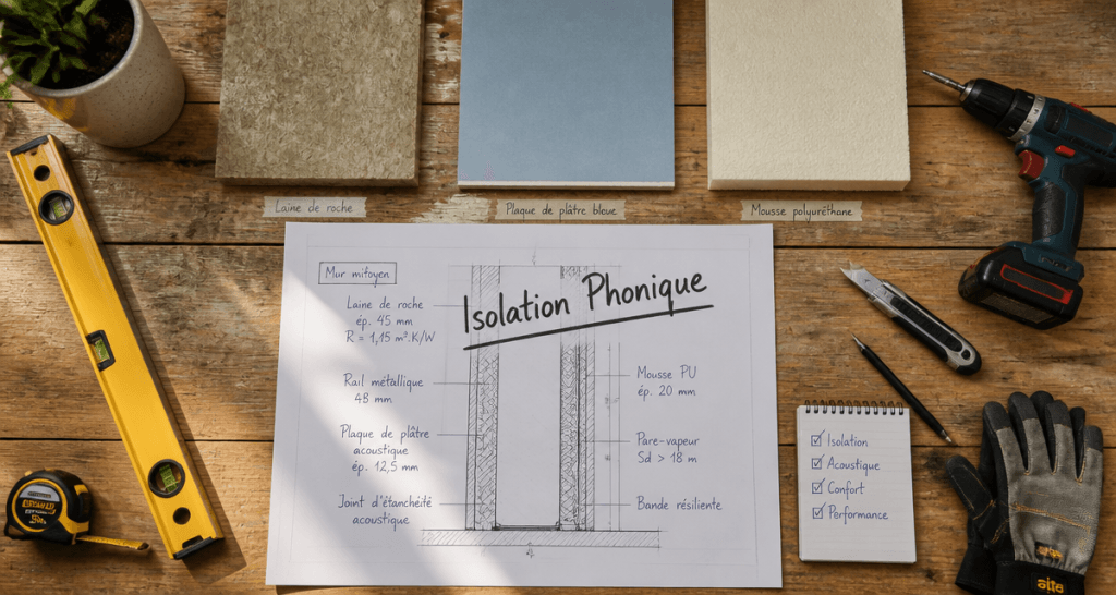 isoler phoniquement un mur mitoyen outils et matériaux