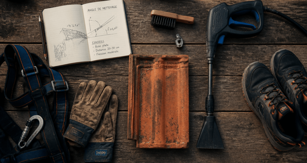 nettoyage toiture karcher tuile outils