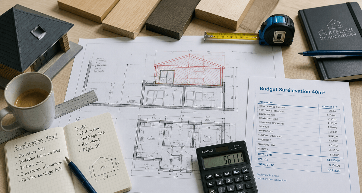 prix surélévation maison 40m2 plans et devis