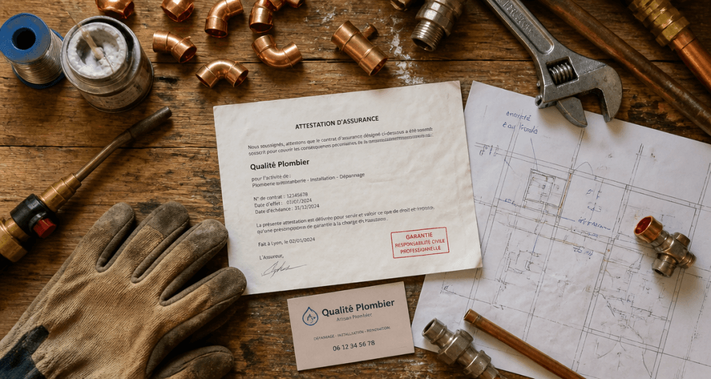 qualité plombier outils authentiques attestation