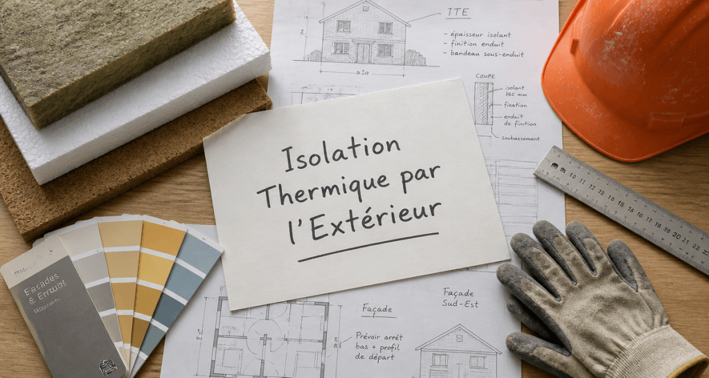 ravalement ite échantillons isolants plans chantier