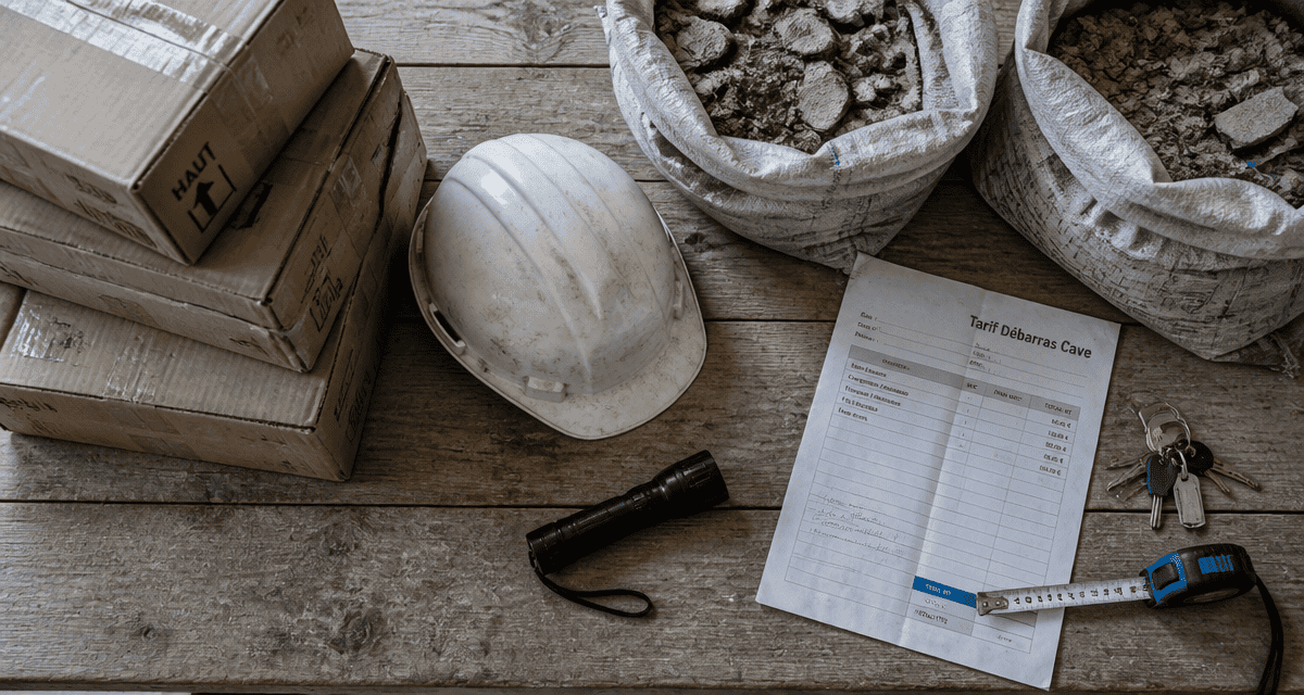 tarif pour débarrasser une cave devis sur plan de travail
