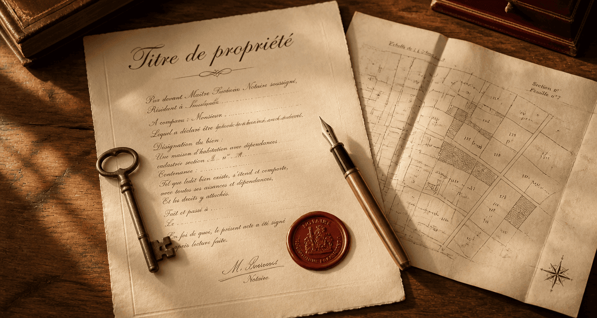 titre notaire acte ancien clé plan cadastral