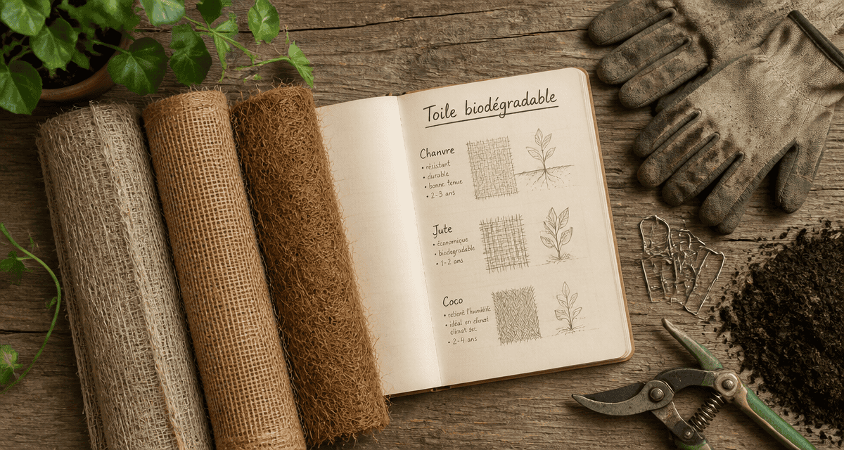 toile de paillage biodégradable chanvre coco jute jardin