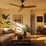 ventilateur plafond avis dans salon contemporain