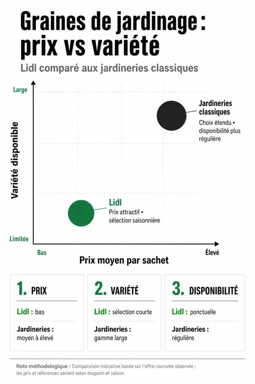 Comparatif prix et variété des graines Lidl pour potager