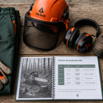 EPI tronçonneuse sur table bois, classes de protection