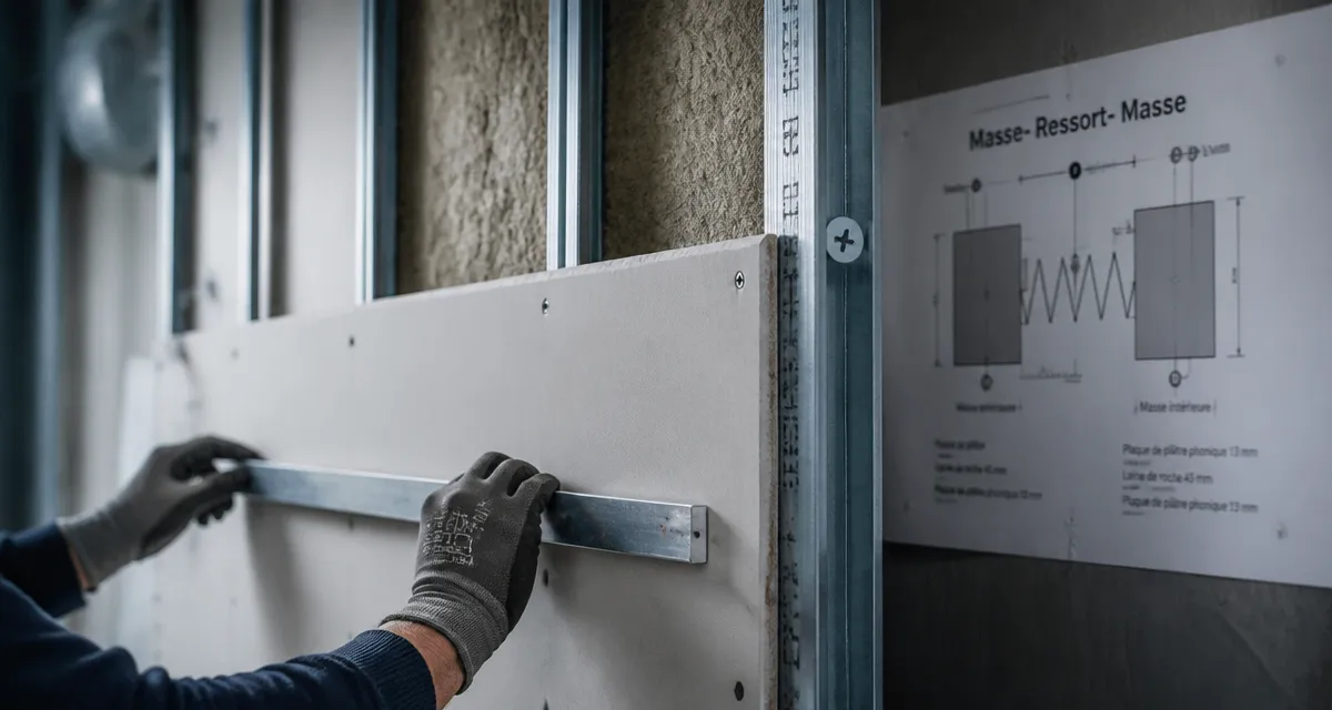 Isoler phoniquement une pièce : doublage phonique sur mur mitoyen