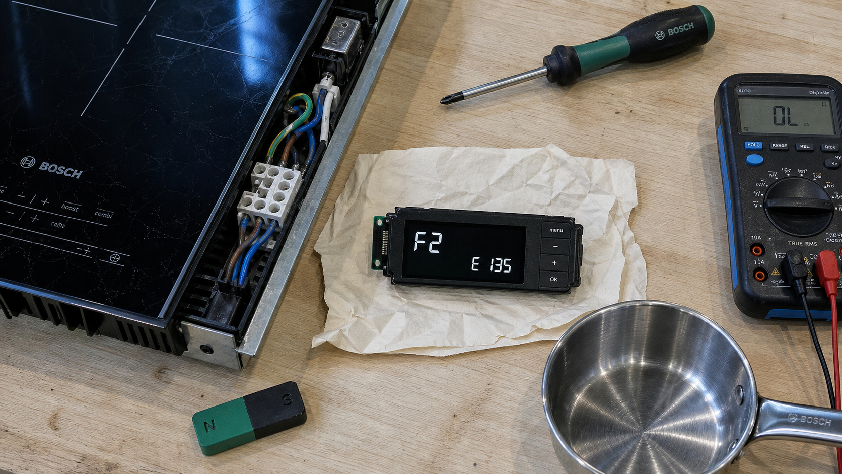 Plaque induction Bosch problème : diagnostic avec multimètre