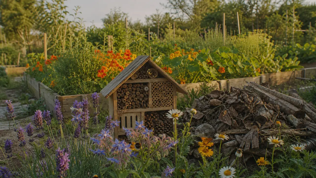 Attirer les pollinisateurs au jardin : fleurs, hôtel à insectes et bois