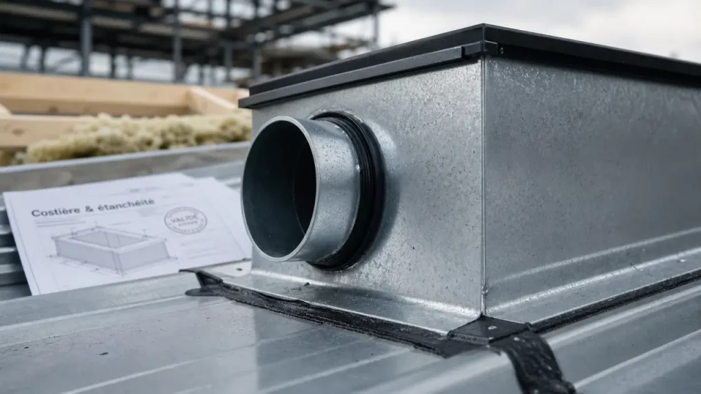 Costière toiture en zinc avec joint d’étanchéité