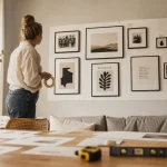 Dispositon cadre mural : espaces réguliers pour une composition centrée