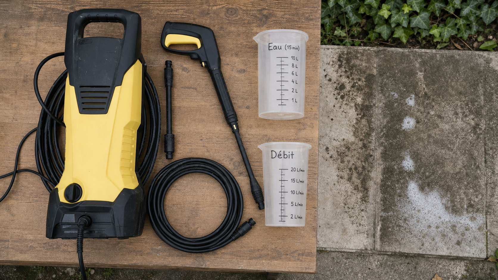 Kärcher consommation eau 300 à 600 l/h : débit mesuré, comparaison avec tuyau d’arrosage