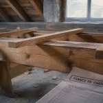 Panne charpente sur chantier : faîtière, sablière, ventrière