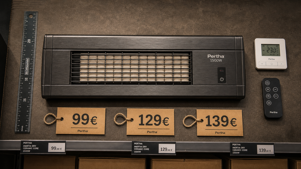 Prix radiateur à inertie Brico Dépôt : 99 € 129 € 139 €