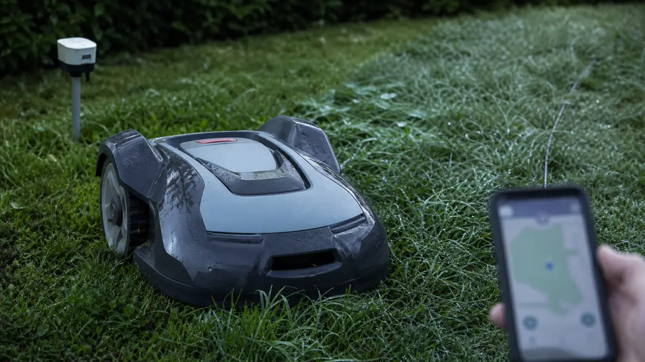 Robot tondeuse kress ou husqvarna : GPS sans câble et câble périphérique sur jardin