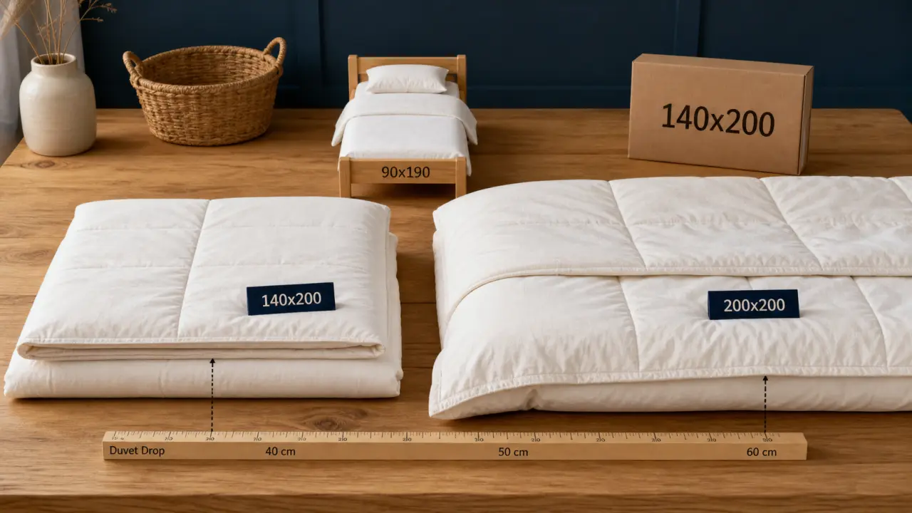 Taille de couette pour lit 90x190 : comparaison 140x200 et 200x200