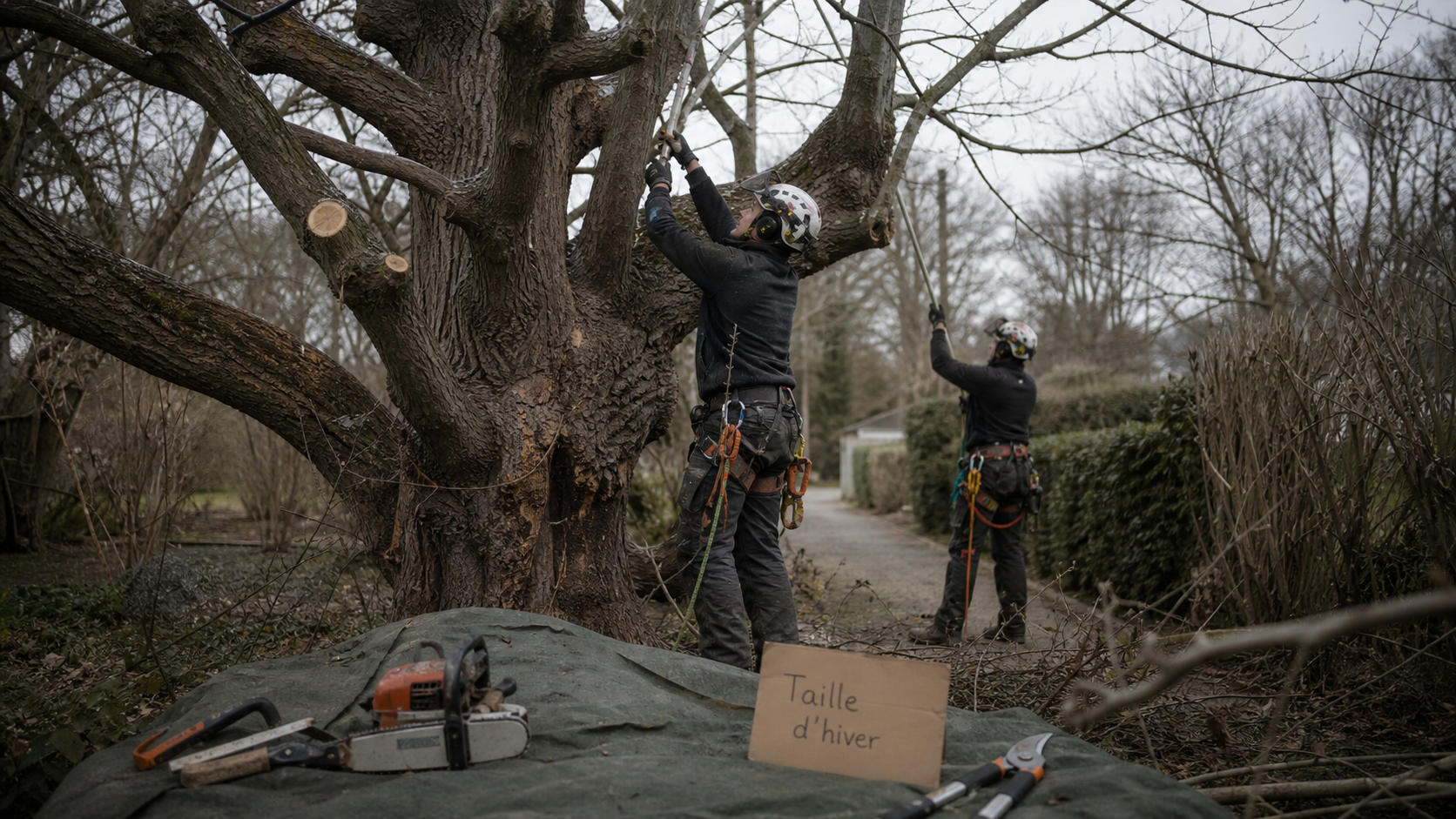 Taille des tilleuls en hiver : coupe légère novembre à février