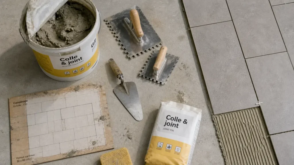 Colle et joint pour carrelage : 30 min, 24 h et les choix qui évitent les décollements