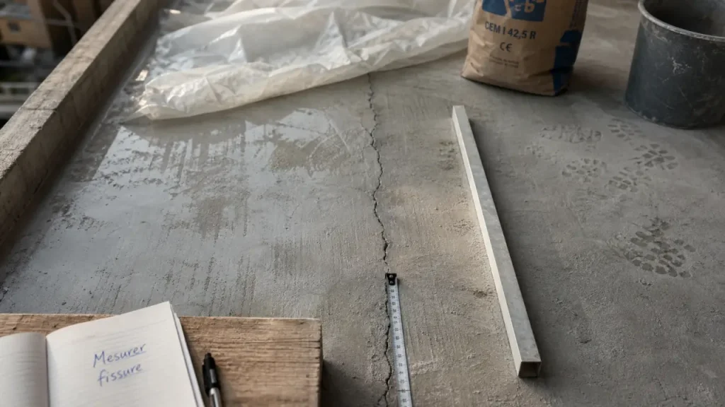 Dalle béton qui fissure au séchage : reconnaître les fissures de retrait et savoir quand s’inquiéter